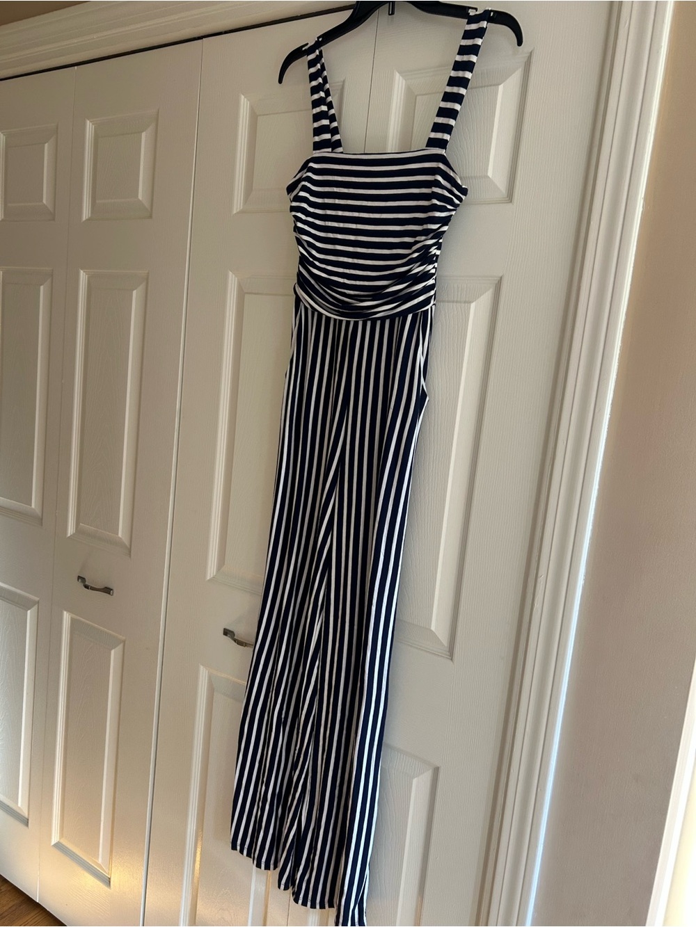 Jaase Navy and White Striped Wide-Leg Jumpsuit